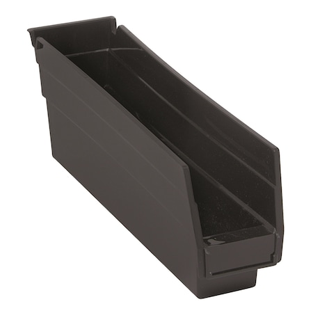 QUANTUM STORAGE SYSTEMS Shelf Storage Bin, Polypropylene, 4 in H, Black QSB100BK